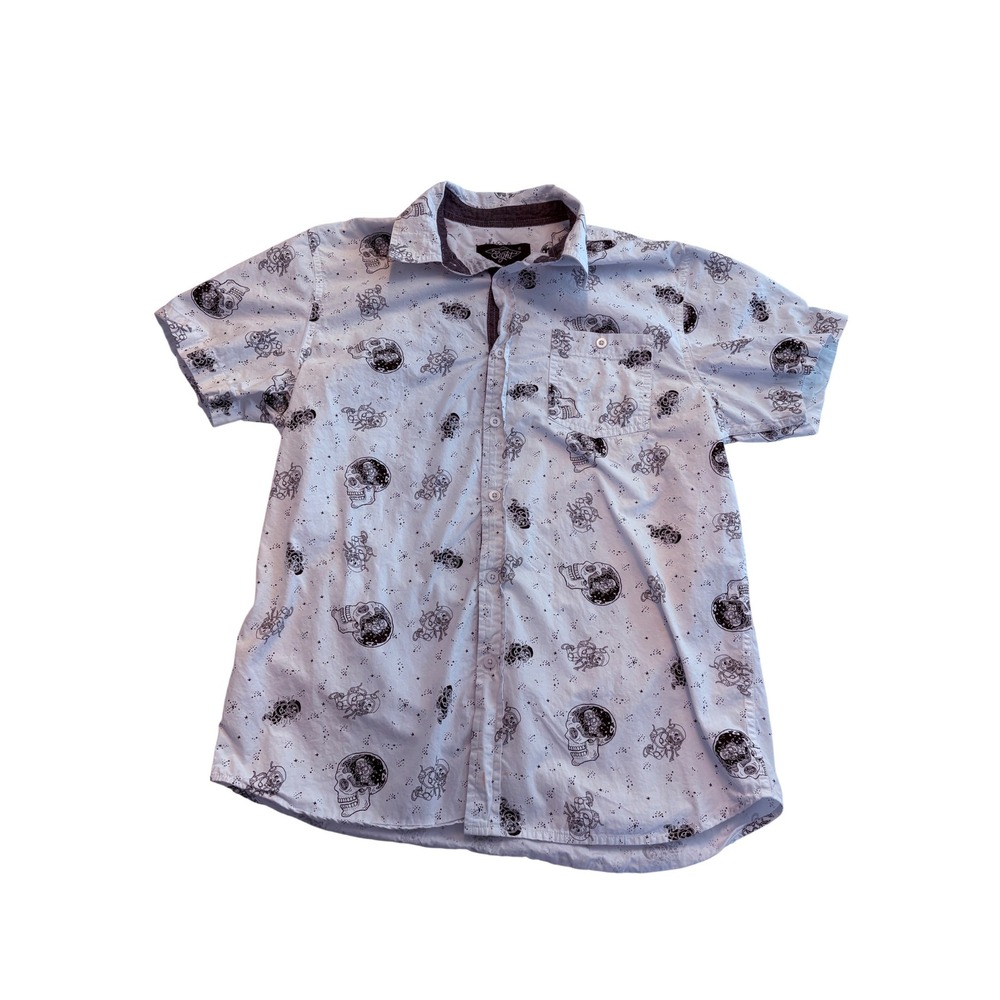 Eighty Eight Shirt Mens Medium White Astronaut Skull Space Graphic Short Sleeve‎